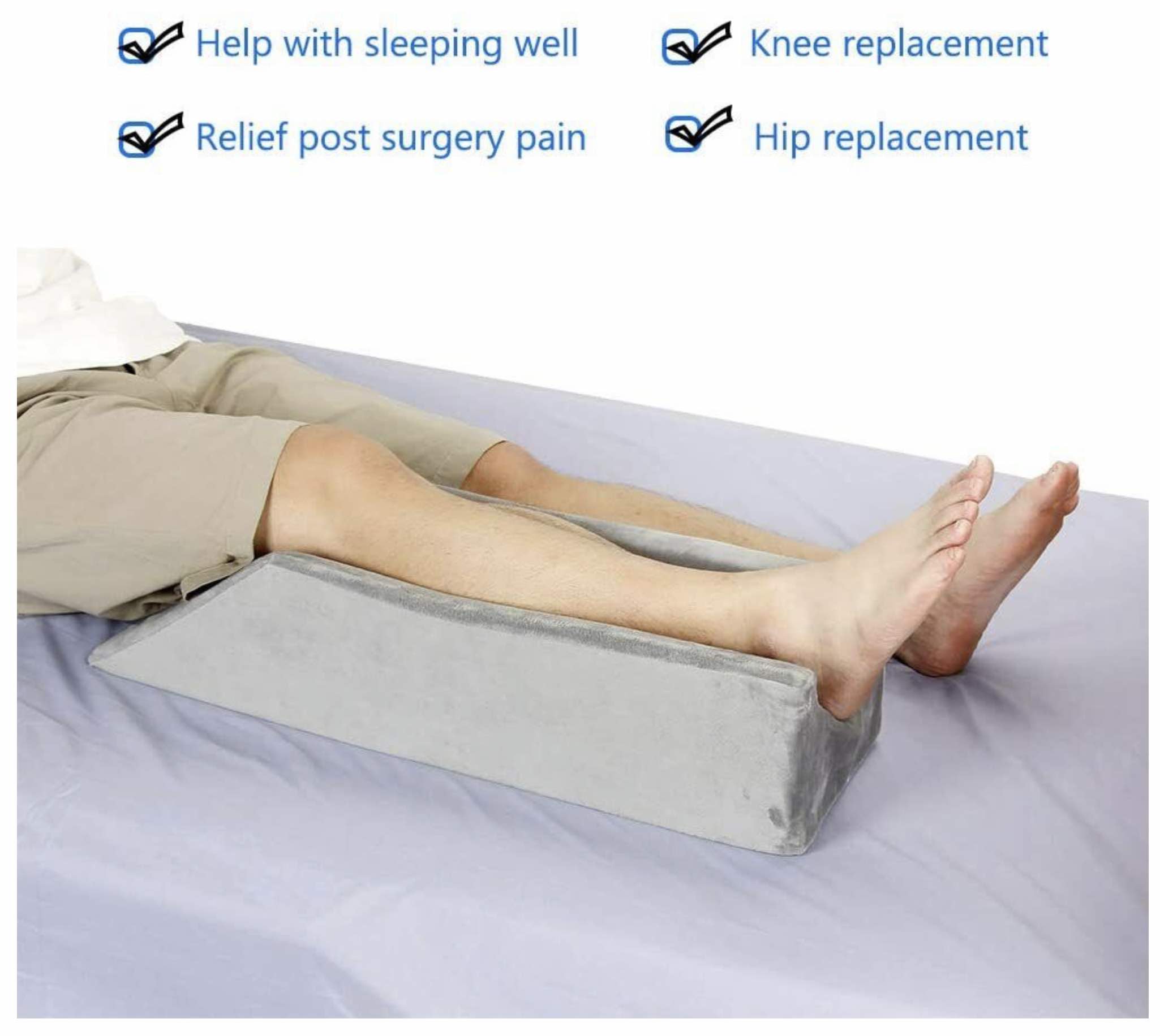 Leg rest grey or8 wellness memory foam